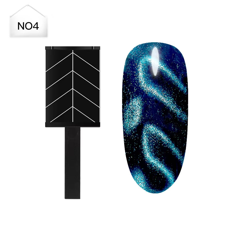 5 in 1 Nail Art Magnet Stick with Sleeve Cat Magnetic Gel for Nail Gel Polish Line Strip Multi-Function Magnet Board Nail Tool