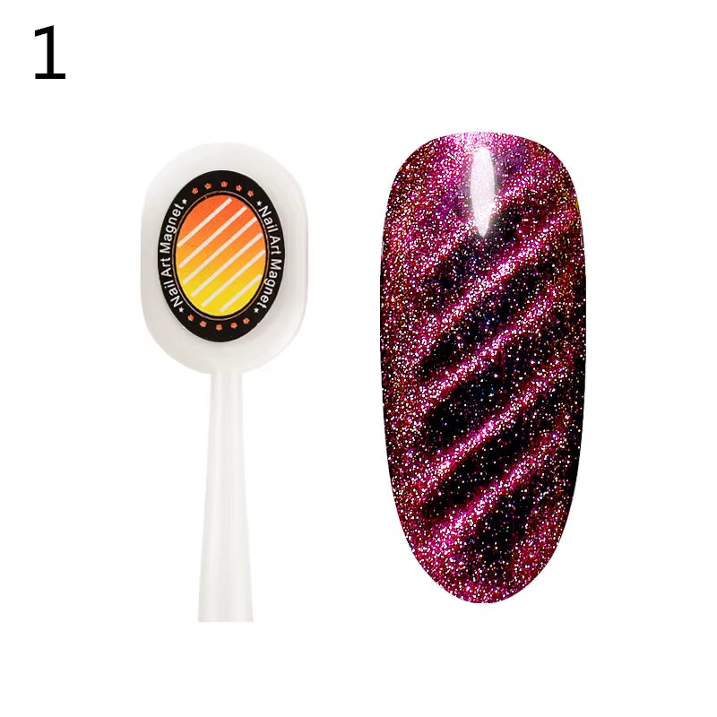 5 in 1 Nail Art Magnet Stick with Sleeve Cat Magnetic Gel for Nail Gel Polish Line Strip Multi-Function Magnet Board Nail Tool