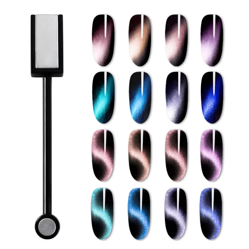 5 in 1 Nail Art Magnet Stick with Sleeve Cat Magnetic Gel for Nail Gel Polish Line Strip Multi-Function Magnet Board Nail Tool