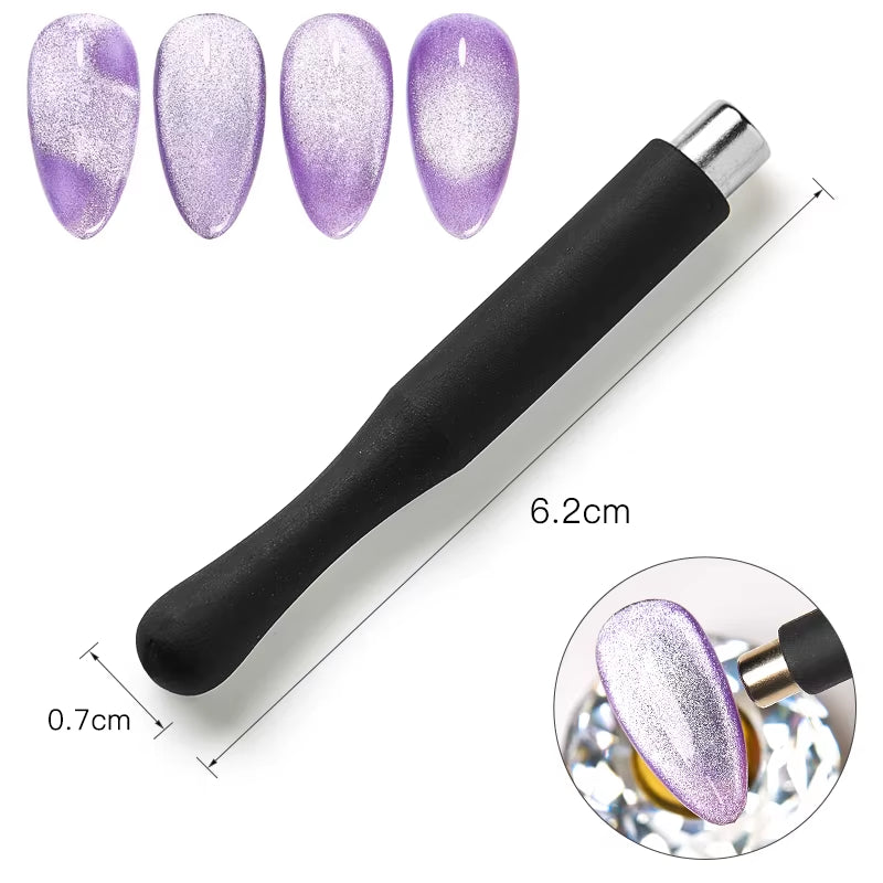 5 in 1 Nail Art Magnet Stick with Sleeve Cat Magnetic Gel for Nail Gel Polish Line Strip Multi-Function Magnet Board Nail Tool