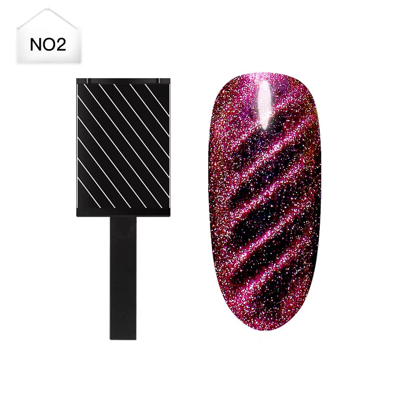 5 in 1 Nail Art Magnet Stick with Sleeve Cat Magnetic Gel for Nail Gel Polish Line Strip Multi-Function Magnet Board Nail Tool