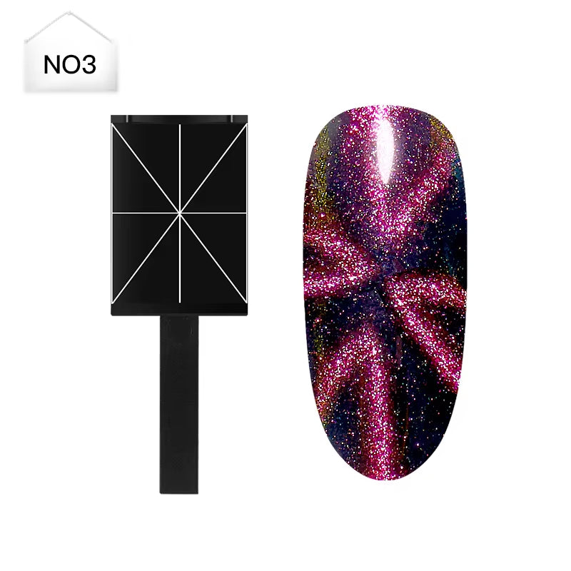 5 in 1 Nail Art Magnet Stick with Sleeve Cat Magnetic Gel for Nail Gel Polish Line Strip Multi-Function Magnet Board Nail Tool