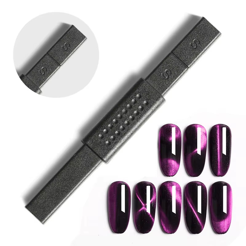 5 in 1 Nail Art Magnet Stick with Sleeve Cat Magnetic Gel for Nail Gel Polish Line Strip Multi-Function Magnet Board Nail Tool